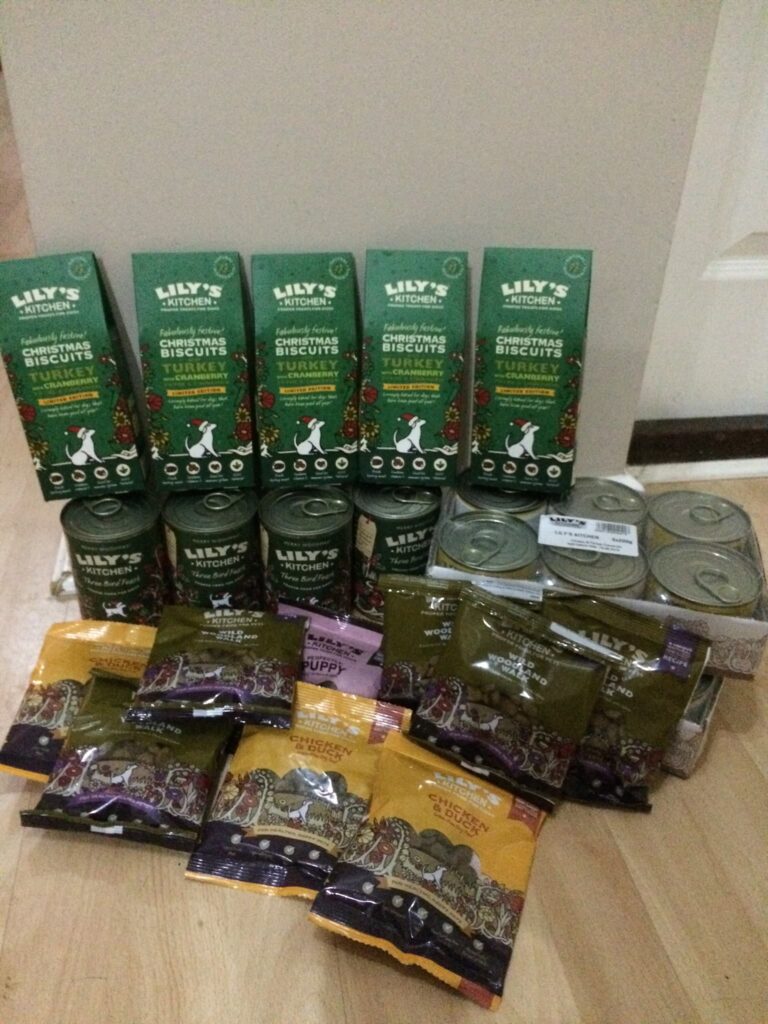 Various bags of dry dog food